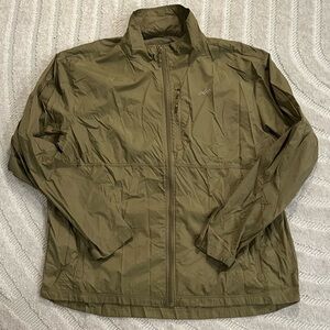 Trailside Supply Co Nylon Lightweight Outdoor Windbreaker Jacket in Green - XL